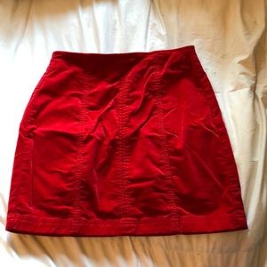 Red Velvet Mini Skirt